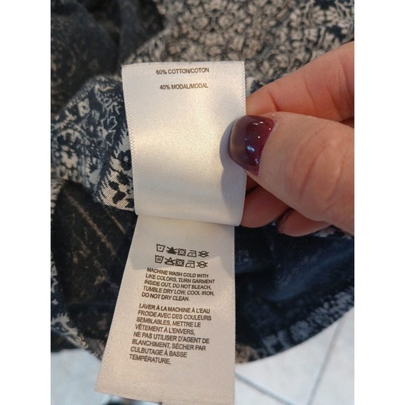 Lucky Brand 3X Womens Blue Pattern  3/4 Sleeve Top Shirt - Picture 8 of 8